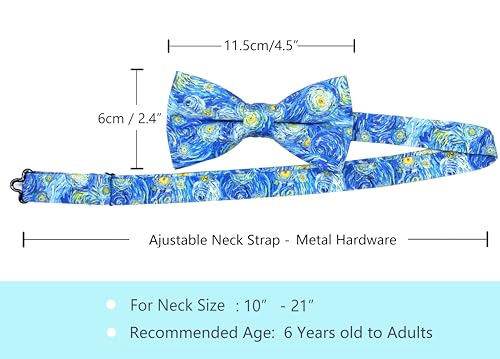 Image of OCIA Cute Pattern Pre-tied Bow Tie Adjustable Bowties for Adult & Children
