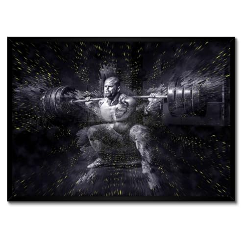 Poster Strongman Gym cadre blanc pour décorer un coin fitness