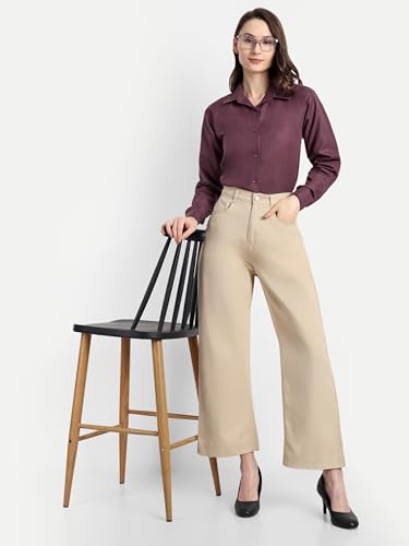 Image of FNOCKS Women's Full Sleeve Shirt Cotton Blend Tunic Top Office Wear