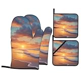 Ajuste perfecto: Este juego de guantes y agarraderas para horno es un elemento esencial de la cocina, diseñado para brindar comodidad y amplia protección. Los guantes y agarraderas resistentes al calor combinan funcionalidad y comodidad al manipular utensilios calientes.
