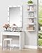 Harwaya White 5 Tier Wall Shelf Unit for Shoes Display, Lack Wall Bookshelf for Bedroom, Vertical Tiered Floating Book Shelves for Office Living Room Bathroom Vanity Kitchen Closet Purses Bags