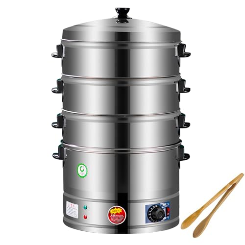 wanghaiyanBD Cuiseur vapeur électrique à 3 étages en acier inoxydable avec contrôle thermostatique 4300 W pour un petit déjeuner parfait