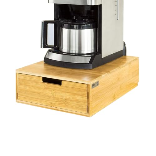 SoBuy FRG83-N Kaffeekapsel Box Kapselspender Schreibtischorganizer Monitorständer Monitorerhöhung Kapselständer Bambus BHT ca.: 30x12x42cm