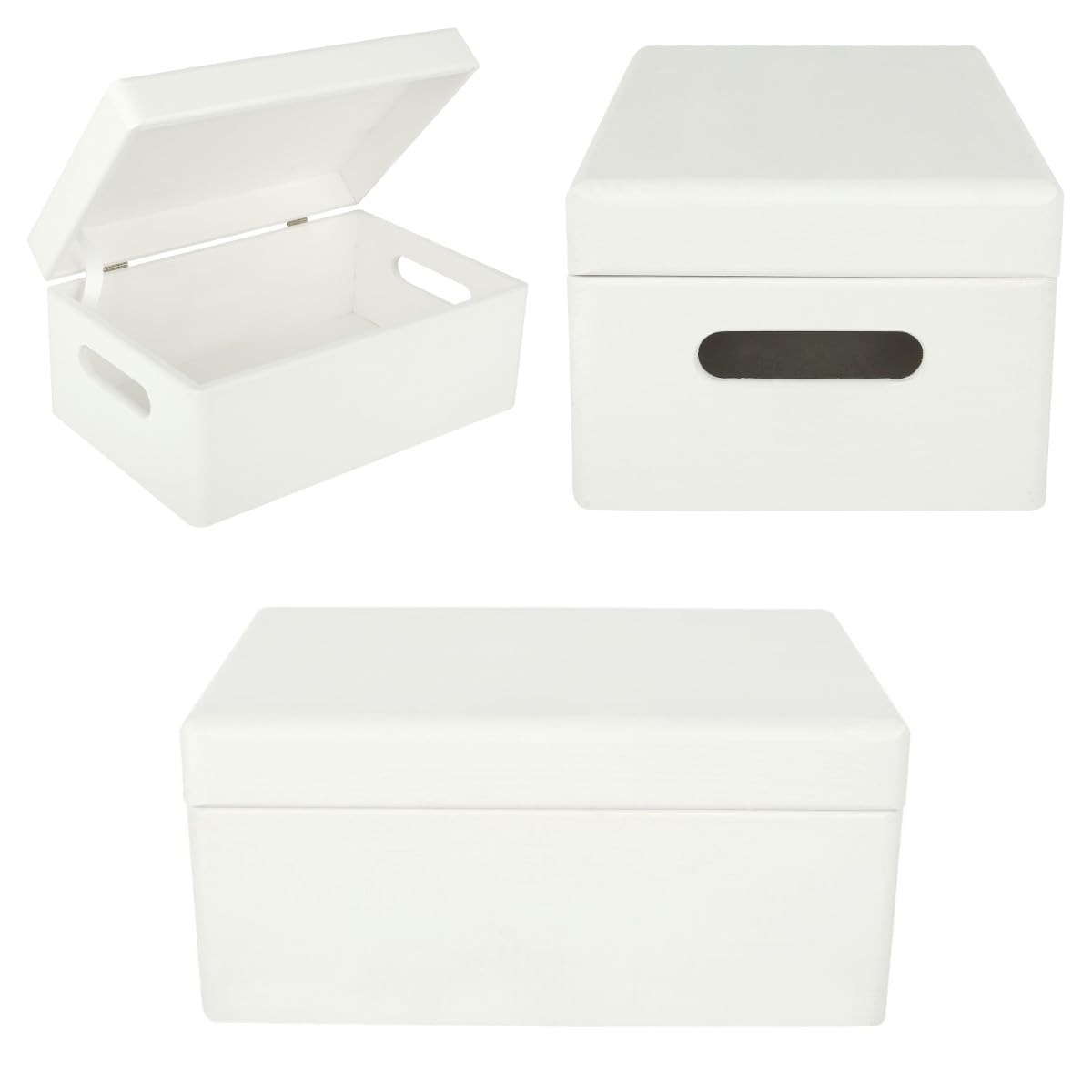 クリエイティブ木製オブジェ収納ボックス Amazon.co.jp: クリエイティブデコの大きな白い木製の収納