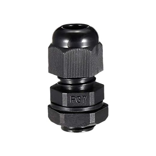PG7 Cable Gland Waterproof Plastic Joint Adjustable Locknut Black for 3mm-6.5mm Dia Cable Wire