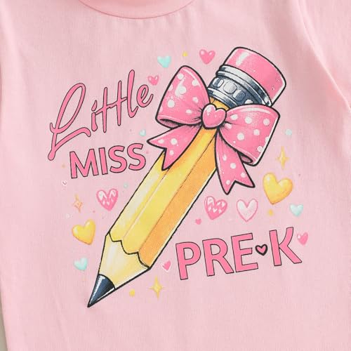Toddler Boys Girls First Day of Pre-K Shirt Short Sleeve Pre-Kindergarten Back to School Shirt Preschool T-Shirt 2-5T4