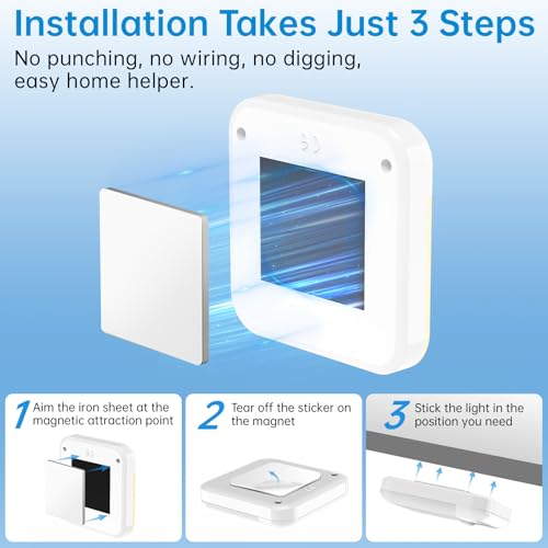 Image of Night Light for Kids,LED Rechargeable,Cabinet Lights Closet Lights,Indoor Motion Sensor Night Lights,Magnetic Hallway Light for Baby Bedroom Kitchen Stairs 6 Pack (Warm and White Light)
