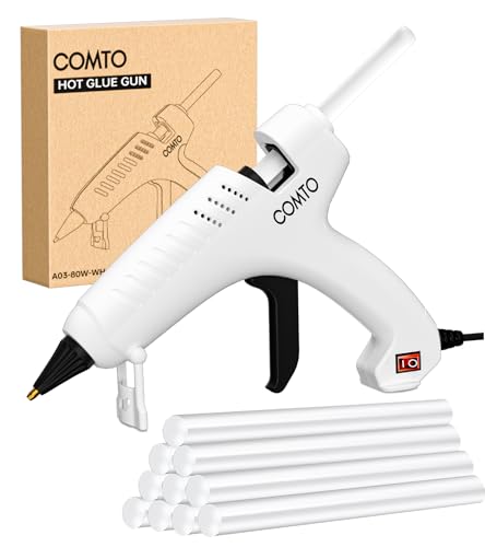 COMTO Hot Glue Gun and Sticks Set, 80W Super Power, Heavy Duty Full Size Glue...