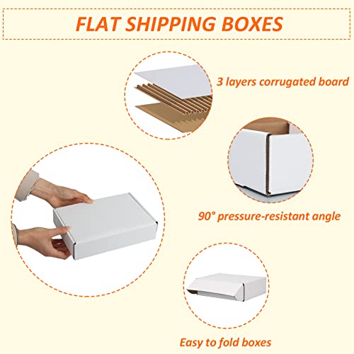 Image of HORLIMER 9x6x2 inches Shipping Boxes Set of 25, White Corrugated Cardboard Box Literature Mailer