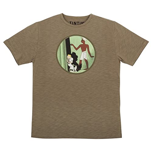 T-Shirt Tintin Cigares du Pharaon Kaki pour le Style Casual