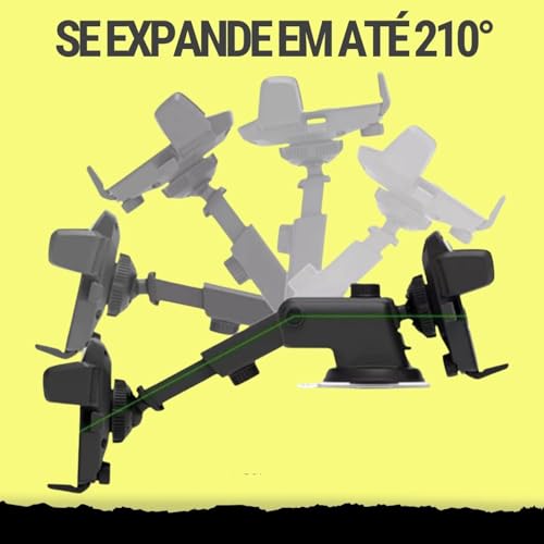 Suporte Celular Gps Carro Veicular Trava Automática Portátil Regulável Vários Ângulos Com Ventosa