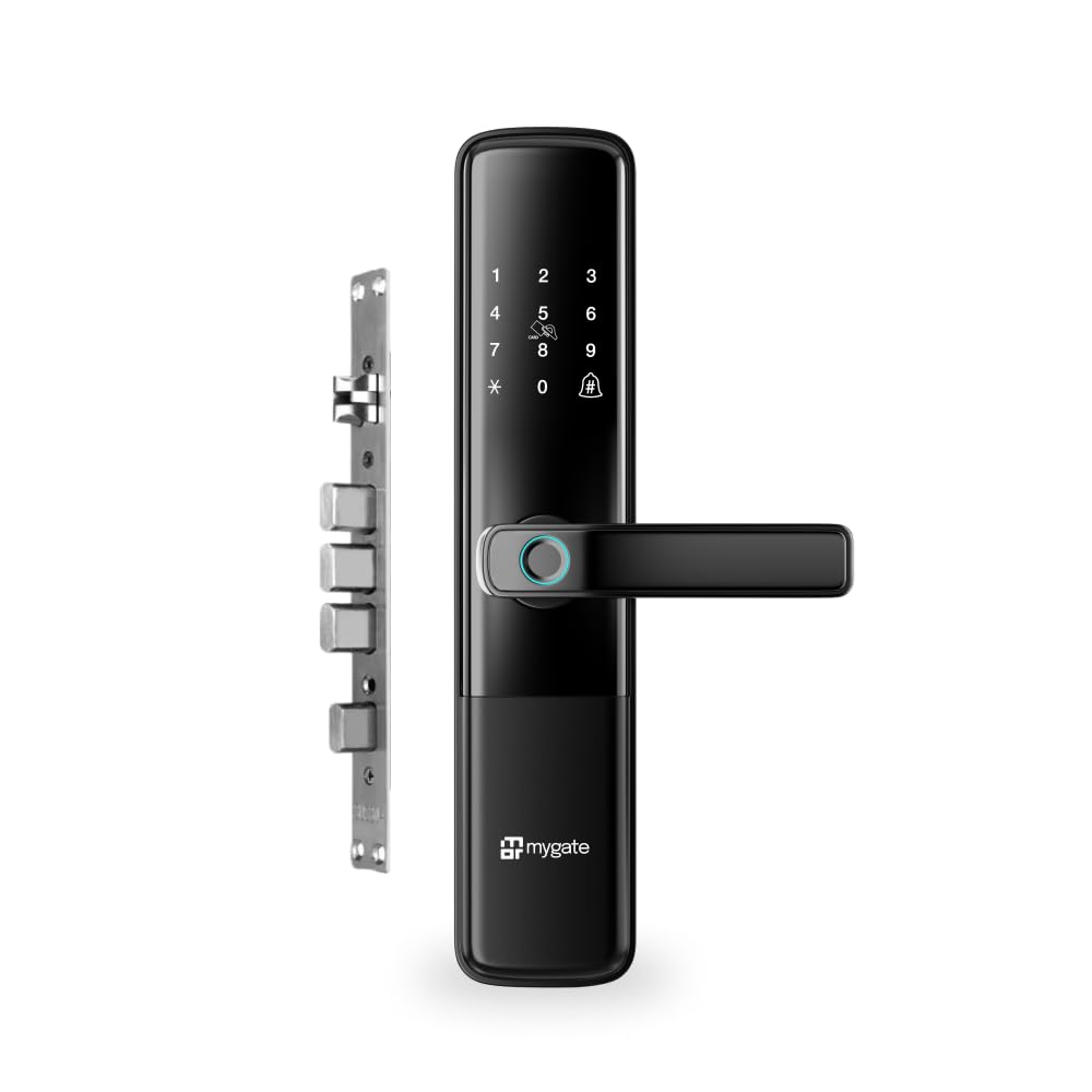 Mygate Smart Lock Plus | 6-Ways to Unlock | in-Built WiFi | Fingerprint | Mobile App Access | OTP | PIN Access | RFID Card | Mechanical Key | Decoy Pin Feature | 3-Years Warranty (B0DC9Y42CV) Amazon Price History, Amazon Price Tracker
