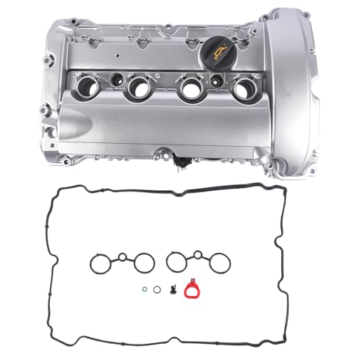 Image of Aluminum Engine Valve Cover Kit with Installed Gasket and Cap Replacement for 2007-2012 Mini Cooper R55 R56 R57 R58 R59 N14 Engine 11127646555 11127585907