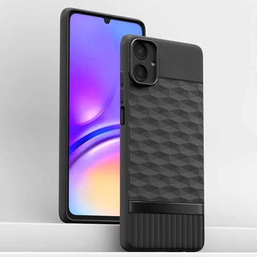 Image of Pikkme Back Cover for Samsung Galaxy M05 / A05 / F05 Camera Protection 3D Hexa Cube Design Silicone Protective Bumper Case (Black)
