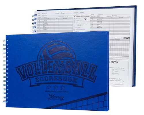 Murray Sporting Goods Premium Volleyball Scorebook - 60 Matches Score Book Side by Side Stat Keeping Book