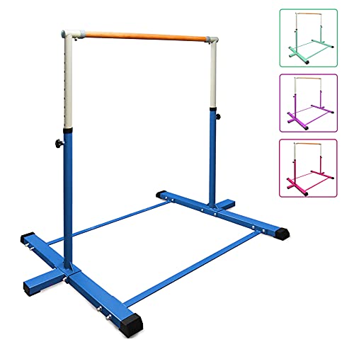 BYBAG Gymnastics Kip Bar,Horizontal Bar for Kids for Girls,No Wobble Gymnastic Equipment for Home Training,3' to 5' Adjustable Height,Gymnasts 1-4 Levels,260 lbs Weight Capacity