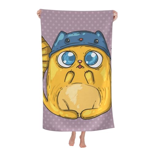 Purple Fat Yellow Heart Cat �o�X�^�I�� �}�C�N���t�@�C�o�[ �����z�� ���� �ϋv�� �l�C ���� �ӂ�ӂ� ���G�� �o�X�^�I�� �唻 �u�ԋz�� �R�ۖh�L �r�b�O �t�F�C�X�^�I�� �ƒ�p �Ɩ��p ��80×130cm