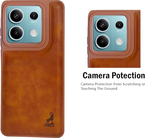 Image of AIBEX Shield Back Cover Case Compatible with Xiaomi Redmi Note 13 5G Back Cover | Flexible Vegan Leather | Full Camera Protection | Raised Edges | Super Soft-Touch | Bumper Case