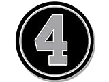 MAGNET 4x4 inch Round #4 Derek Carr Sticker - raiders colors nation number 4 oakland qb Magnetic vinyl bumper sticker sticks to any metal fridge, car, signs