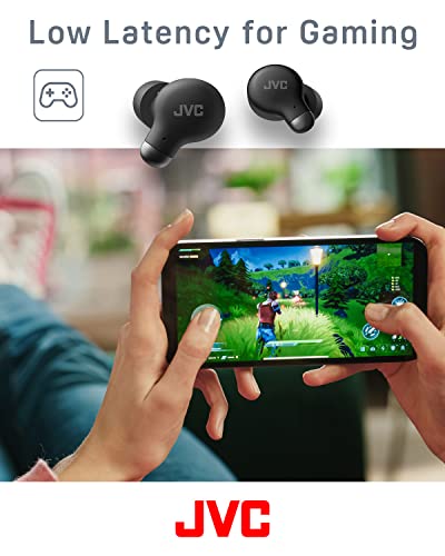 JVC-Marshmallow-Active-Noise-Canceling-True-Wireless-Earbuds-Headphones-Long-Battery-Life-up-to-28-Hours-Sound-with-Neodymium-Driver-Including-Memory-Foam-Earpieces-HAA25TB-Black-Compact