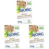 BJORG - Muesli Céréales Anciennes Chocolat & Éclats de Fèves de Cacao Bio - Céréales Complètes - Réduit En Sucres - 375G (Lot de 3)