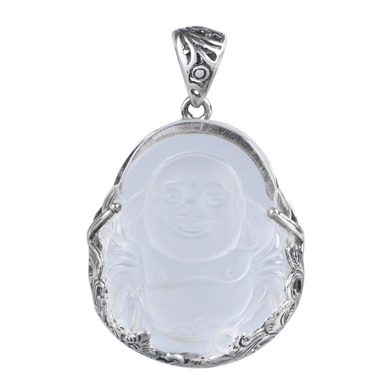 Pendentif Bouddha argent 925 vintage de haute joaillerie pour collier de pull