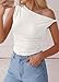 BTFBM Off The Shoulder Tops for Women 2026 Cute Summer Casual Sleeveless Slim Fit y2k Spring Outfits Going Out Tank Top(White, XX-Large)