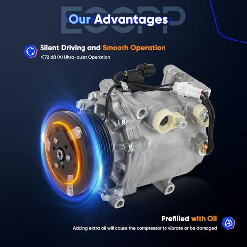 Image of ECCPP AC Compressor with Clutch for Mitsubishi Galant V6 3.8L 2004-2009 | for Mitsubishi Eclipse 3.8L 2006-2012 for Mitsubishi Endeavor 3.8L 2004-2011 Fast Cooling AC Compressor