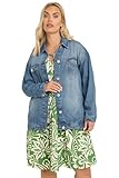 Yours Curve Blue Washed Oversized Denim Jacket - Women's - Plus Size Curve