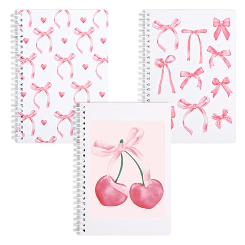 Lot de 3 cahiers A5 lignés motif nœud papillon à offrir pour la rentrée des classes