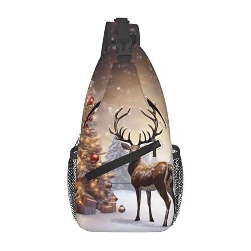Sling Bag unisex para hombro diseño navideño y senderismo miniatura 1