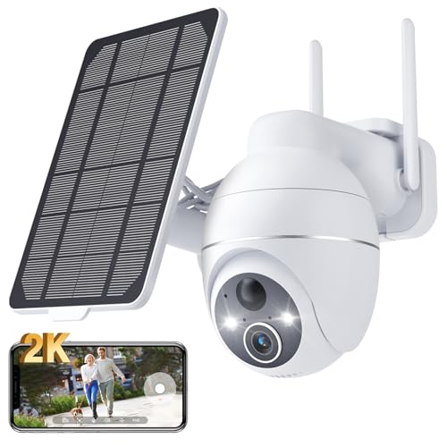 Yeskano 24/7 4G AOV LTE cámara vigilancia exterior inalámbrica con batería 9600mAh panel solar 5W