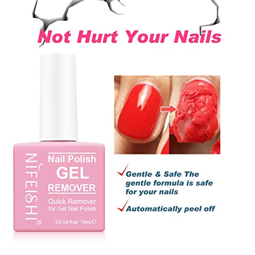 Gel Nail Polish Remover, (2PCS) Magic Nail Polish Remover Kit, Professional Removes Soak-Off and UV Art Nail Lacquer, Don't Hurt Your Nails - 15Ml - Thumbnail 2