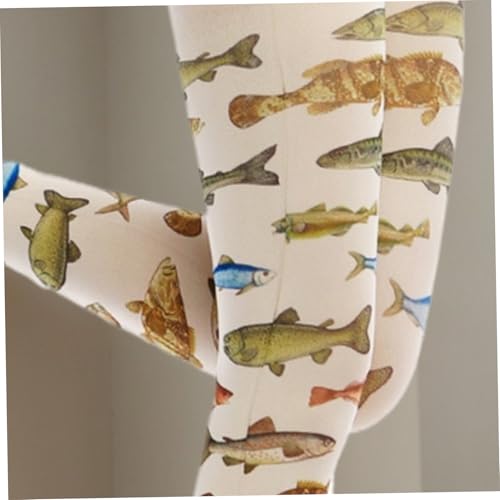 Women's Patterned Tights,Colorful Tropical Fish Printed 120D Fun Tights,Soft & Comfortable Tights with Designs,Free Size Funky Tights for Girl Supplies3