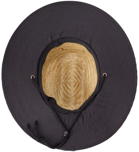Hurley Men's Straw Hat - Bayside Lifeguard Straw Sun Hat, Black #TOP4
