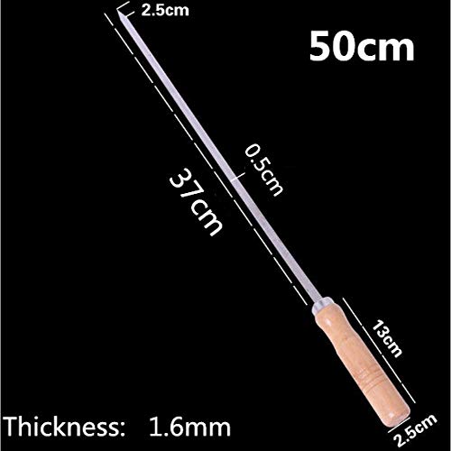 YJZCL 10 long thick 40 50 60 cm stainless steel wooden handle barbecue needle kebab barbecue kebab kebab tools