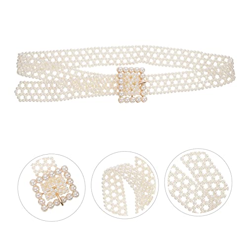 FRCOLOR Women’s Pearl Waist Belt Dress Adjustable Buckle – Chic Decorative Waistband for Formal and Casual Wear – Random Style Selection4