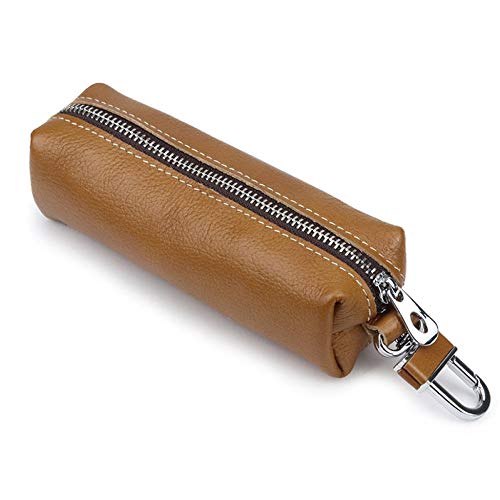TRGCJGH Schlüsseletui Rindsleder Auto Schlüsseletui Herren Damen Große Kapazität Lange Reißverschluss Geldbörse,C Cover