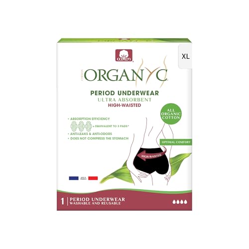 Organyc Organic Cotton Reusable Menstrual Pants, Period Underwear for Women,