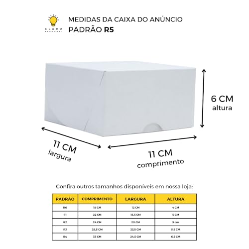 Caixa De Presente C/20 Unidades 11x11x6 R5 - Branca
