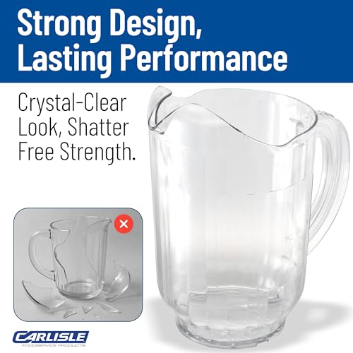 Carlisle FoodService Products Versapour Clear Pitcher Tall Pitcher for Restaurants, Catering, Kitchens, Plastic, 60 Ounces, Clear image 7