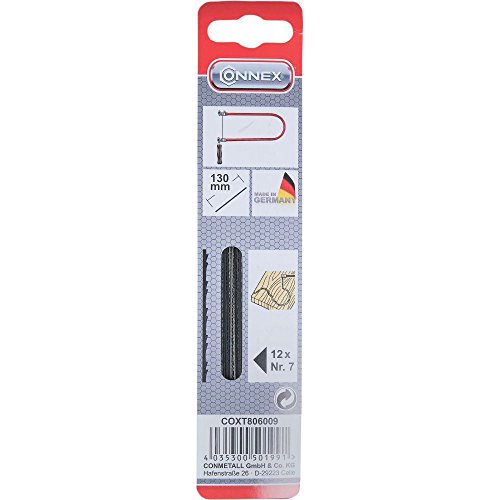 Connex Coxt806009 - Lama Di Ricambio Per Sega Da Traforo Taifun, 130 Mm, Confezione Da 12 Pezzi, Misura 7