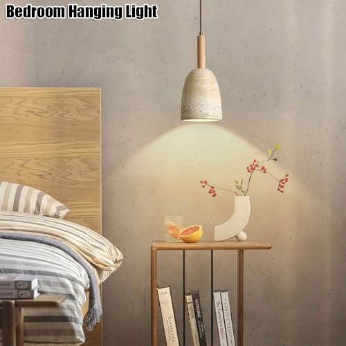 Lampe suspendue E27 style japonais, le plafonnier bois marbré idéal - 3