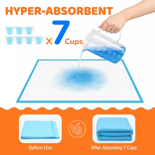 Image of 100 Count Puppy Pads Extra Large 28 inchx34 inch, Super Absorbent Pee Pads for Dogs, Leak-Proof & Quick-Dry, Disposable Wee Wee Pads for Dogs