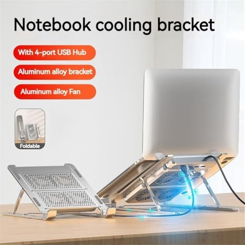 Support pour ordinateur portable pliable idéal pour le télétravail avec ventilateurs - 3