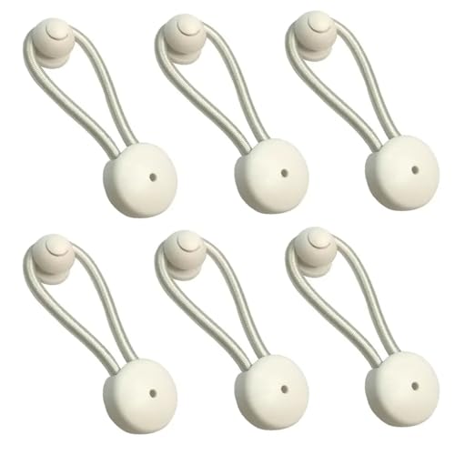 ZLxGMK 10 Piece Vehicle Cover Tie Down Cord with Knobs Compatible with Boats Trucks Cars and Tarps(White 6PC)