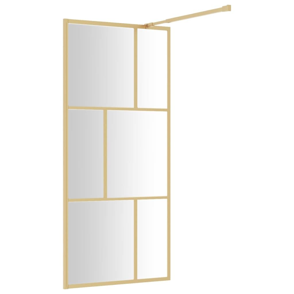 ZEYUAN Parete per Doccia Walk-in Vetro Trasparente ESG 90x195 cm Oro,Parete per Doccia Walk-in,Parete Doccia,Componenti Doccia,Pareti Doccia-154955