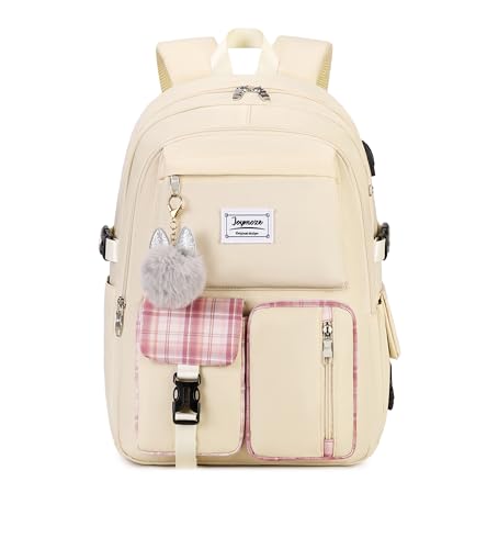 Image of Joymoze Cute Backpack for Girl Teenager Daily Backpack Women Backpack Purse Ivory