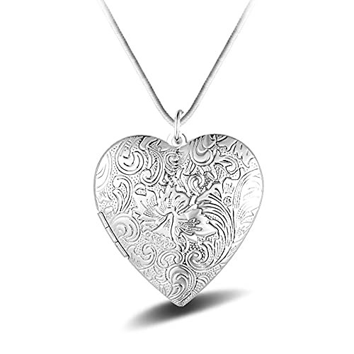 Colliers en Argent Sterling 925 pendentif cœur cadre photo pour création bijoux DIY