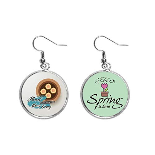 Pendientes de shaomai de pescado de Hong Kong el regalo original de joyería decorativa